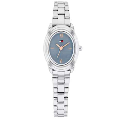 TOMMY HILFIGER BLUE OVAL DIAL LADIES STAINLESS STEEL WATCH