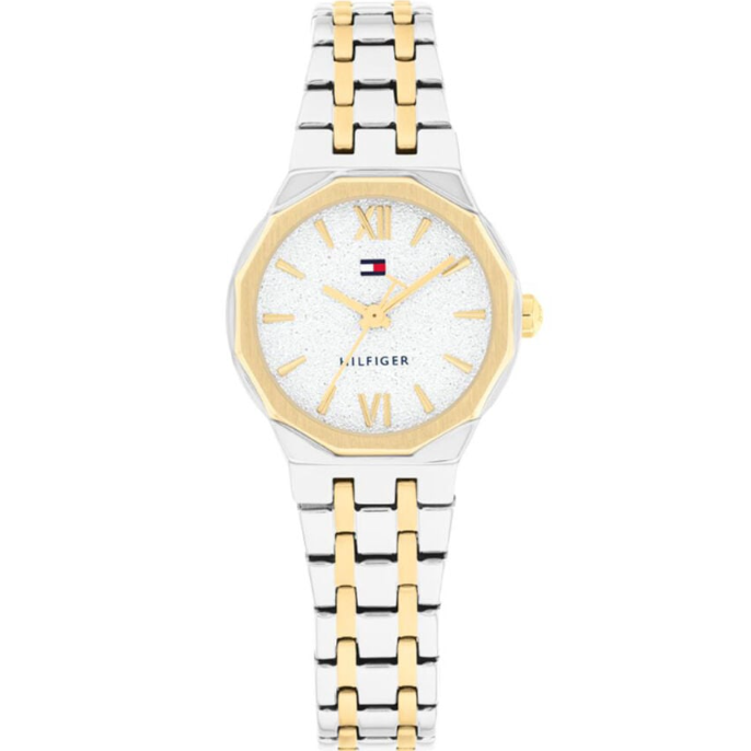 TOMMY HILFIGER LADIES TWO-TONED STAINLESS STEEL WATCH
