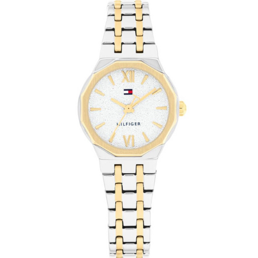 TOMMY HILFIGER LADIES TWO-TONED STAINLESS STEEL WATCH