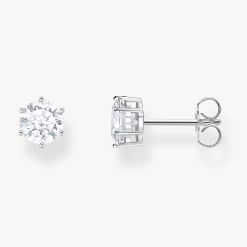 THOMAS SABO STERLING SILVER BRILLANT CUT CZ STUD EARRINGS