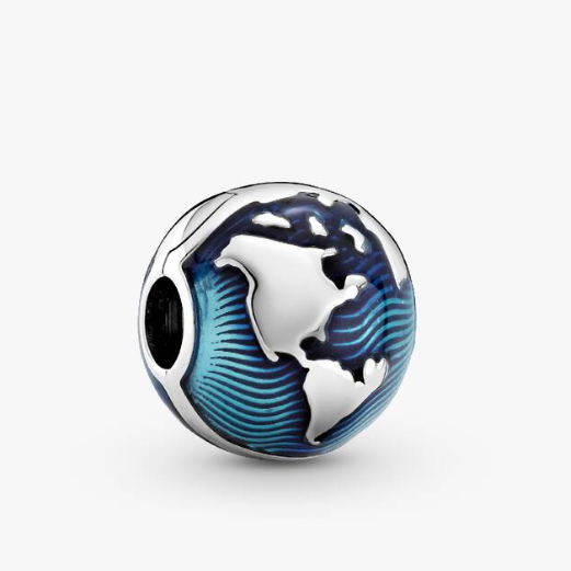 Blue Globe Clip Charm