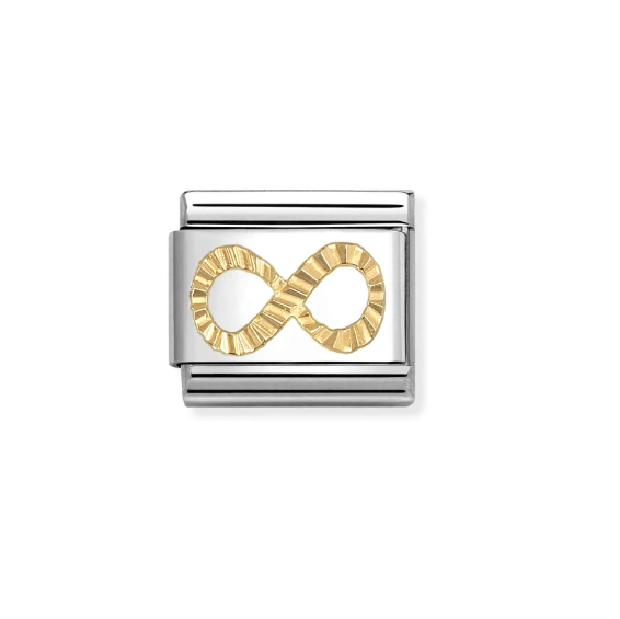 Gold Infinity Diamond Cut Nomination Charm