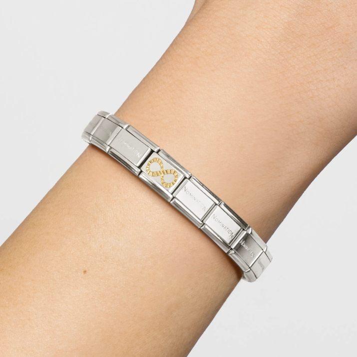 Gold Infinity Diamond Cut Nomination Charm