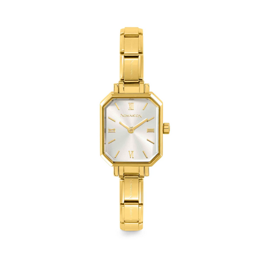 Time Paris yellow PVD watch, Sunray Silver dial Nomination Watch