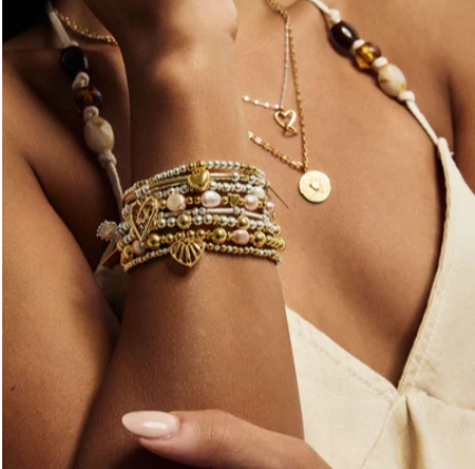 GOLD WITH LOVE PINK PEARL CHLOBO BRACELET