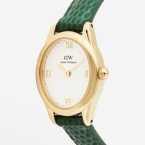 Daniel Wellington White Dial Ladies Green Lizard Leather Watch