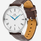 Daniel Wellington Classic White Dial Gents Brown Croc Leather Watch