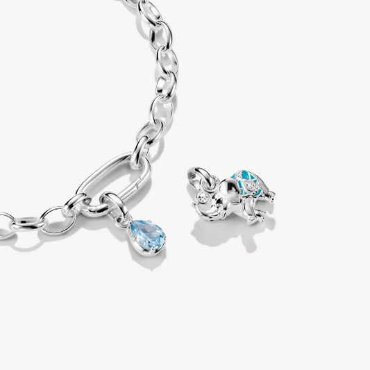 Turquoise Elephant Connect Charm