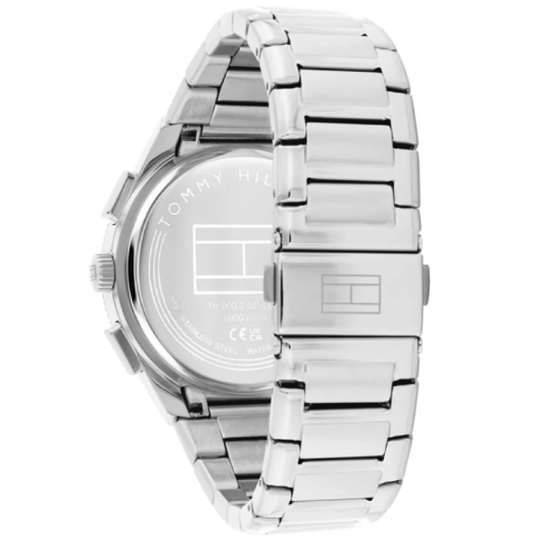 TOMMY HILFIGER NAVY CHRONO DIAL GENTS STAINLESS STEEL WATCH