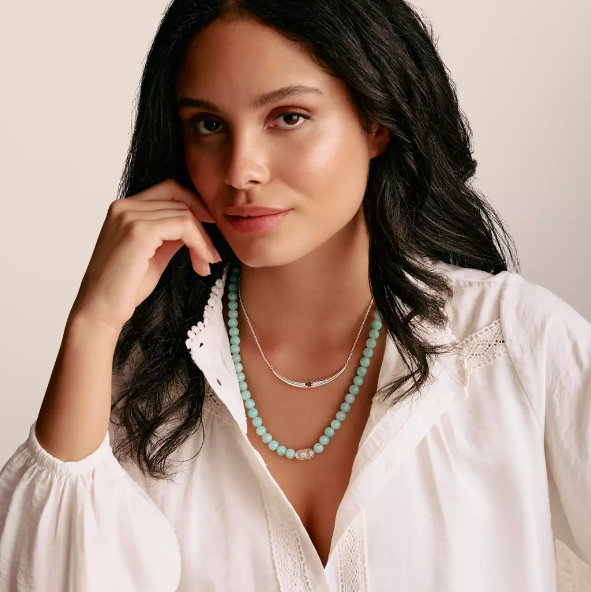 Silver Half-Form Necklace with Red Zirconia Stone Elyndra