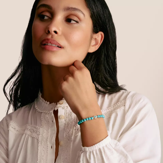 Silver Turquoise Eye Bead Thomas Sabo Bracelet Elyndra
