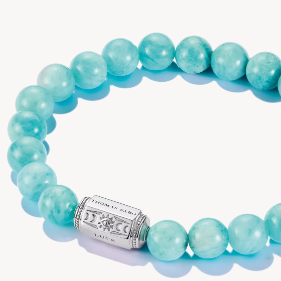 Silver Amazonite Bead Bracelet