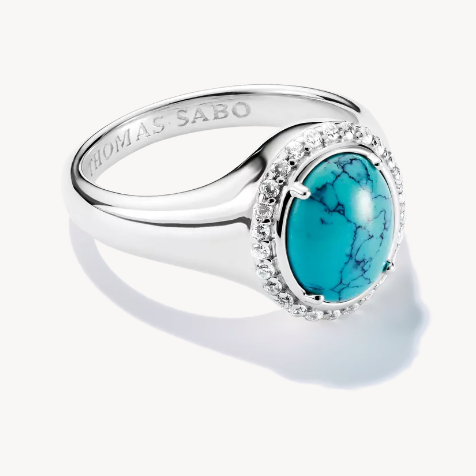 Silver Round Turquoise Ring