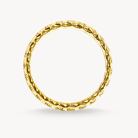 18ct Gold on Silver Thomas Sabo Ring with Faceted White Zirconia Stones Bold Elegance
