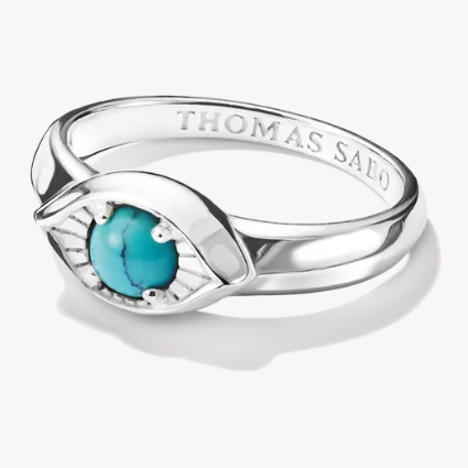 Silver Small Eye Thomas Sabo Ring with Turquoise Elyndra