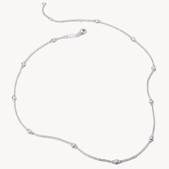 Thomas Sabo Silver Necklace with White Zirconia Stones