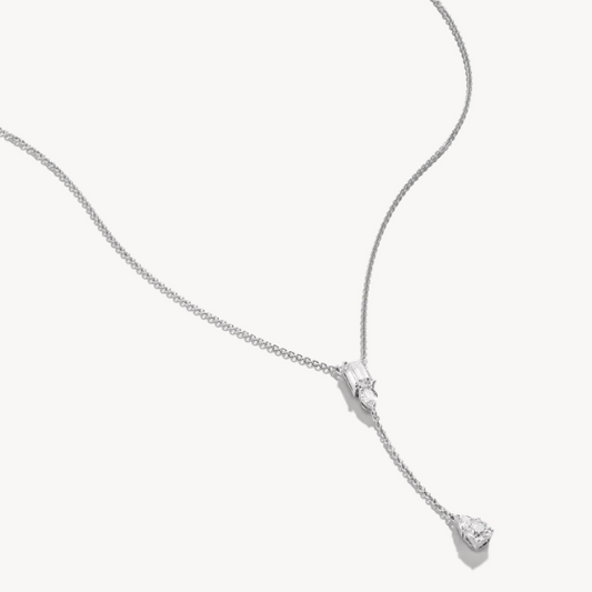 Thomas Sabo Silver Y Necklace with White Zirconia Stones Bold Elegance