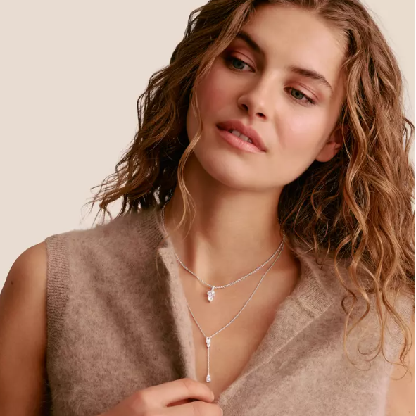 Thomas Sabo Silver Y Necklace with White Zirconia Stones Bold Elegance