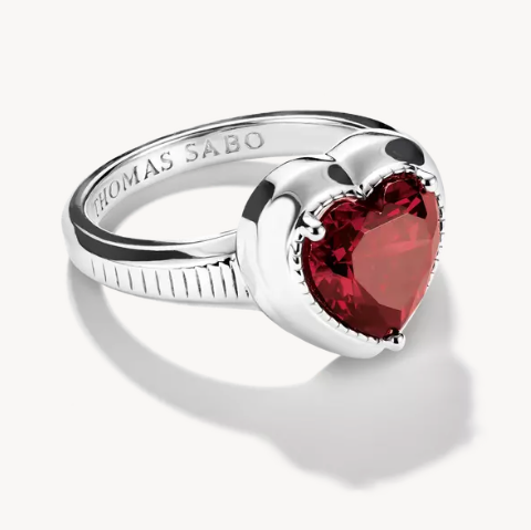 Thomas Sabo Silver Ring with Red Heart Zirconia Stone Elyndra