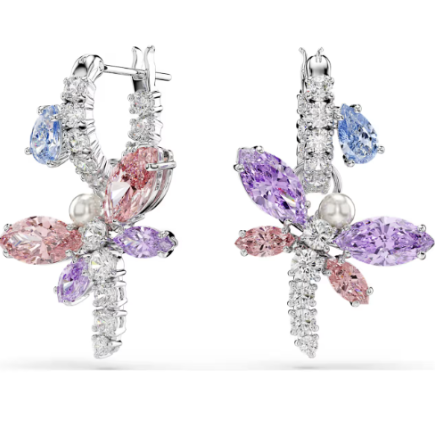 SWAROVSKI ARIANA GRANDE DRAGONFLY MOTIF HOOP DROP EARRINGS