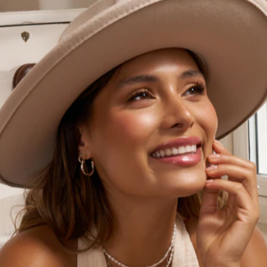 CHLOBO GOLD ON SIL TWIST HOOP EARRINGS