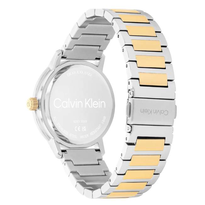 CALVIN KLEIN GAUGE BLACK CHRONO GENTS TWO-TONED WATCH