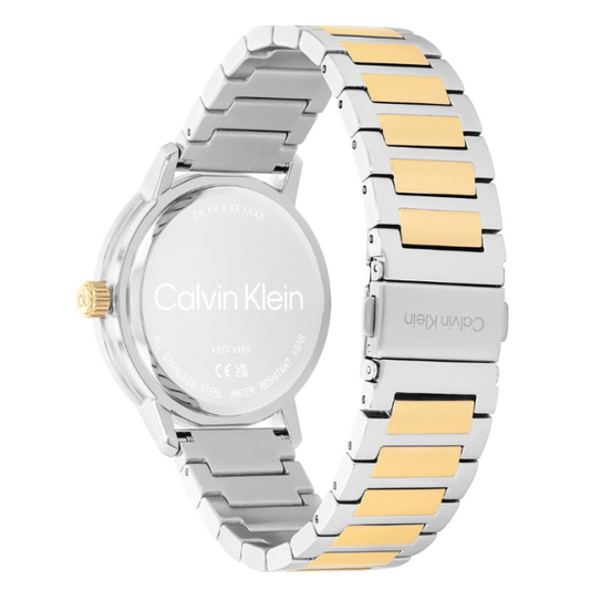 CALVIN KLEIN GAUGE BLACK CHRONO GENTS TWO-TONED WATCH