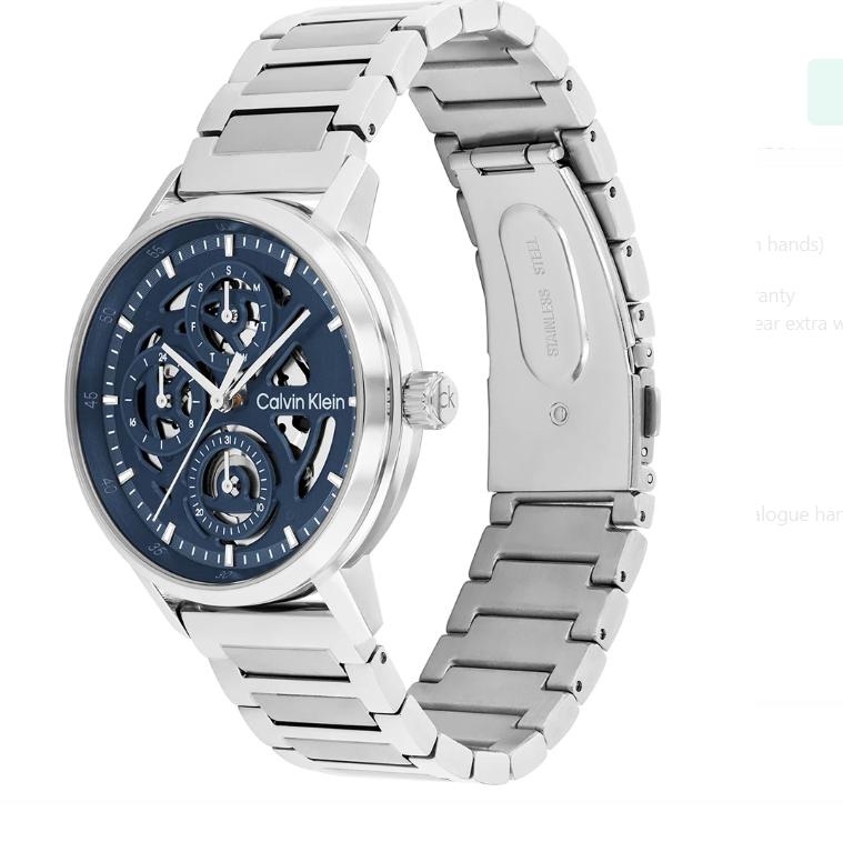 CALVIN KLEIN GAUGE BLUE CHRONO GENTS STAINLESS STEEL WATCH