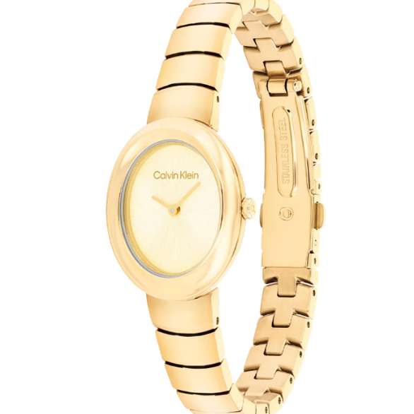 CALVIN KLEIN TWISTED BEZEL LADIES GOLD STAINLESS STEEL WATCH