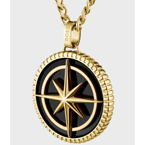 BOSS NORTH COMPASS GENTS STAINLESS STEEL PENDANT