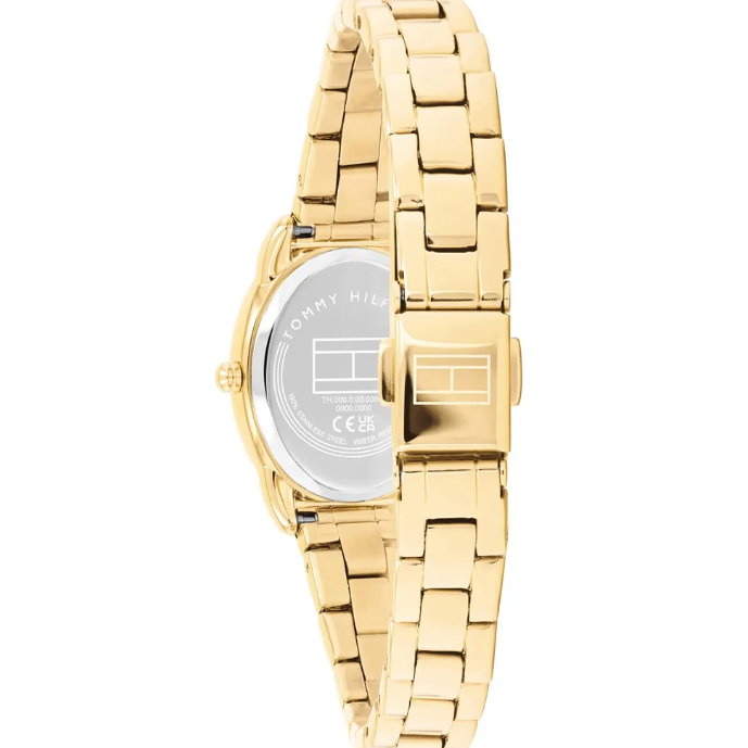 TOMMY HILFIGER OVAL DIAL LADIES GOLD STAINLESS STEEL WATCH
