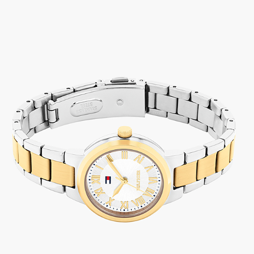 TOMMY HILFIGER TWO-TONED LADIES STAINLESS STEEL WATCH
