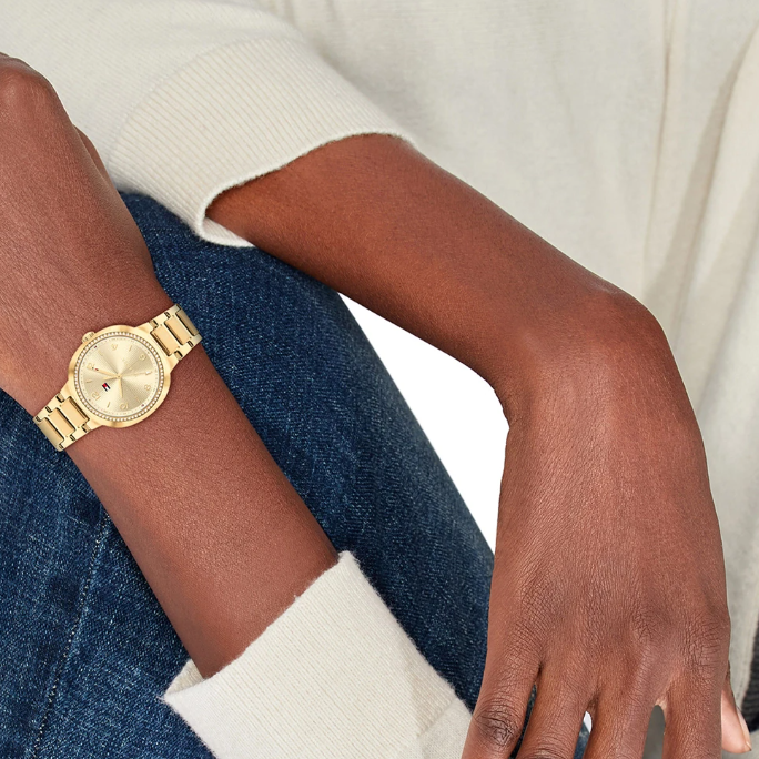 TOMMY HILFIGER LADIES GOLD STAINLESS STEEL WATCH