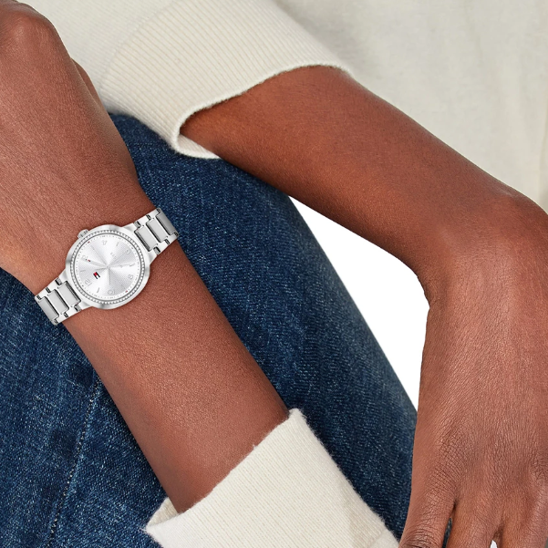 TOMMY HILFIGER LADIES STAINLESS STEEL WATCH