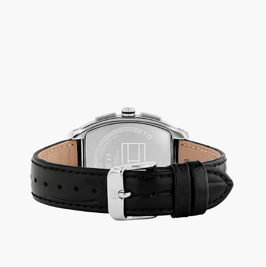 TOMMY HILFIGER OXFORD BLACK CHRONO GENTS BLACK LEATHER WATCH