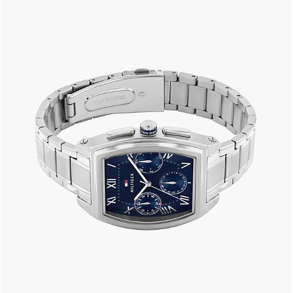 TOMMY HILFIGER OXFORD BLUE CHRONO GENTS STAINLESS STEEL WATCH