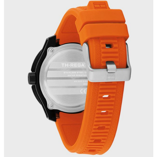 TOMMY HILFIGER ORANGE SILICONE WATCH