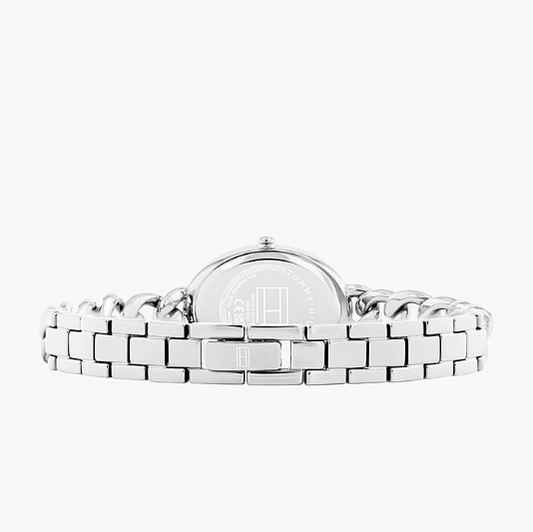 TOMMY HILFIGER PINK OVAL DIAL LADIES STAINLESS STEEL WATCH