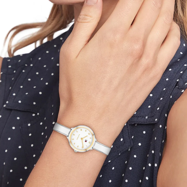 TOMMY HILFIGER LADIES TWO-TONED STAINLESS STEEL WATCH