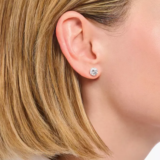 THOMAS SABO STERLING SILVER BRILLANT CUT CZ STUD EARRINGS