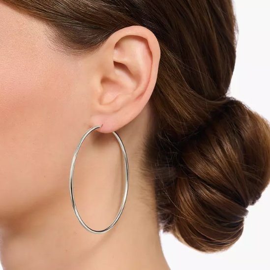 THOMAS SABO STERLING SILVER 60MM HOOP EARRINGS