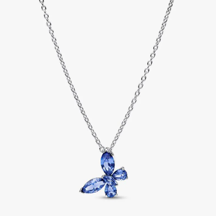 Pandora Blue Butterfly Pendant Necklace