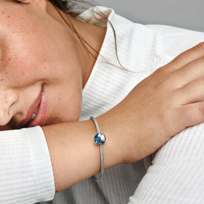 Blue Globe Clip Charm