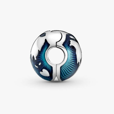 Blue Globe Clip Charm