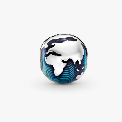 Blue Globe Clip Charm