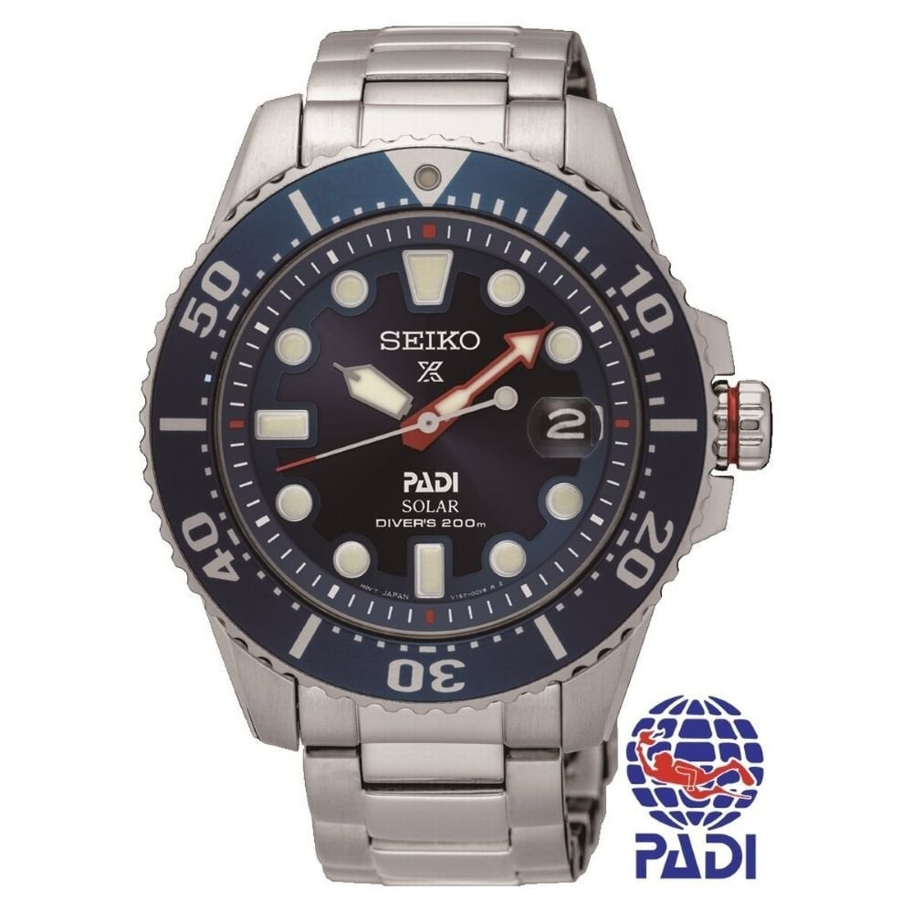 Seiko Mens “Prospex PADI” Solar Watch 