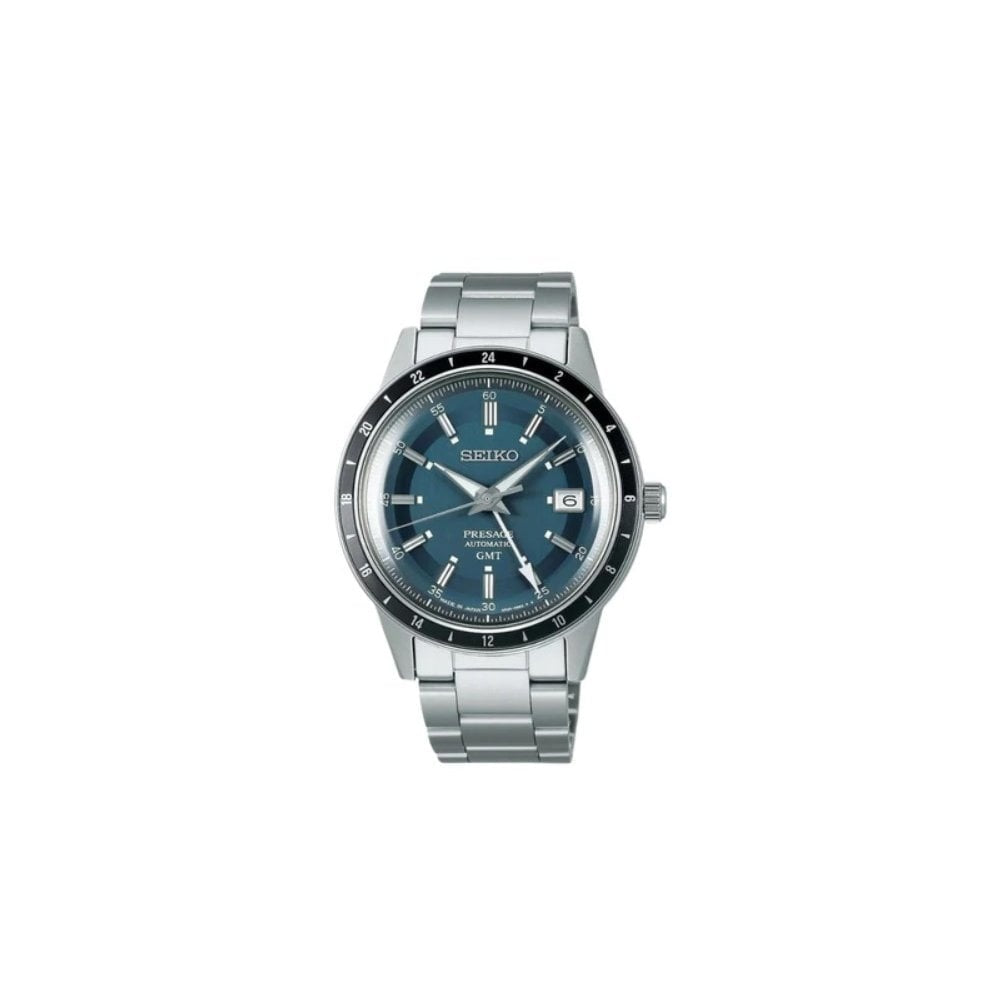 Seiko Presage ‘Petrol Blue’ Style 60s Road Trip GMT Watch