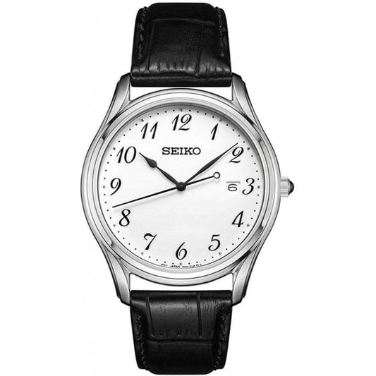 Seiko Quartz Leather Strap Watch 