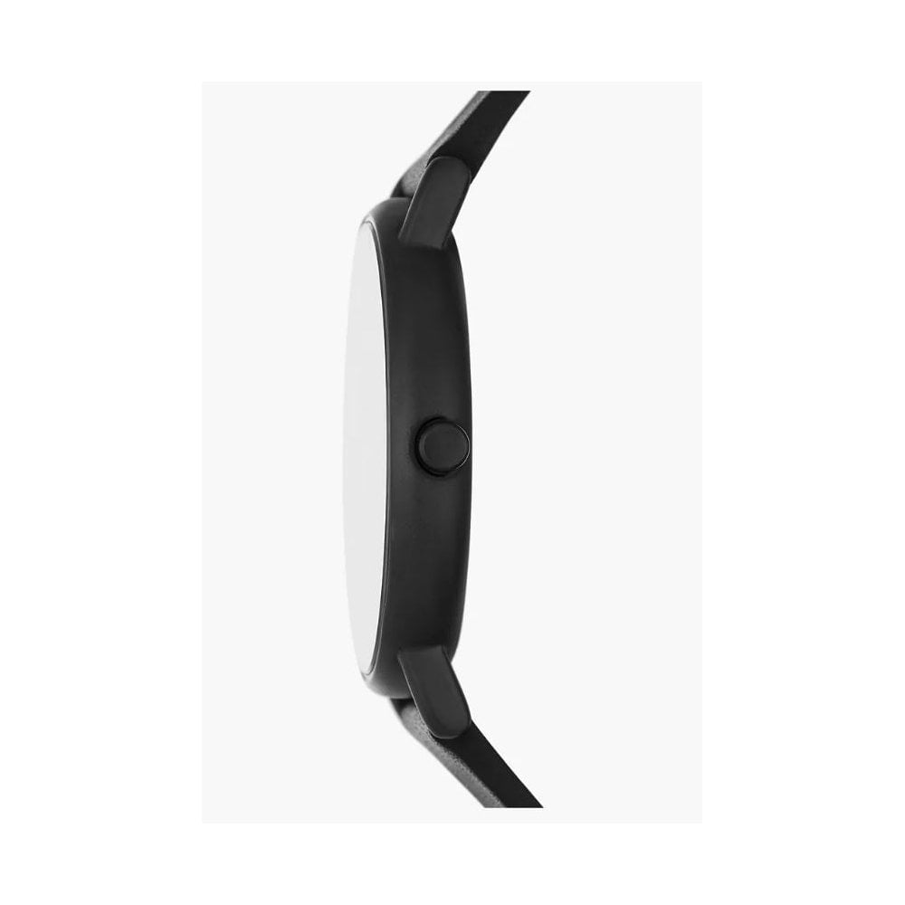 Signatur, Black Dial Three-Hand Black Leather Gents Watch