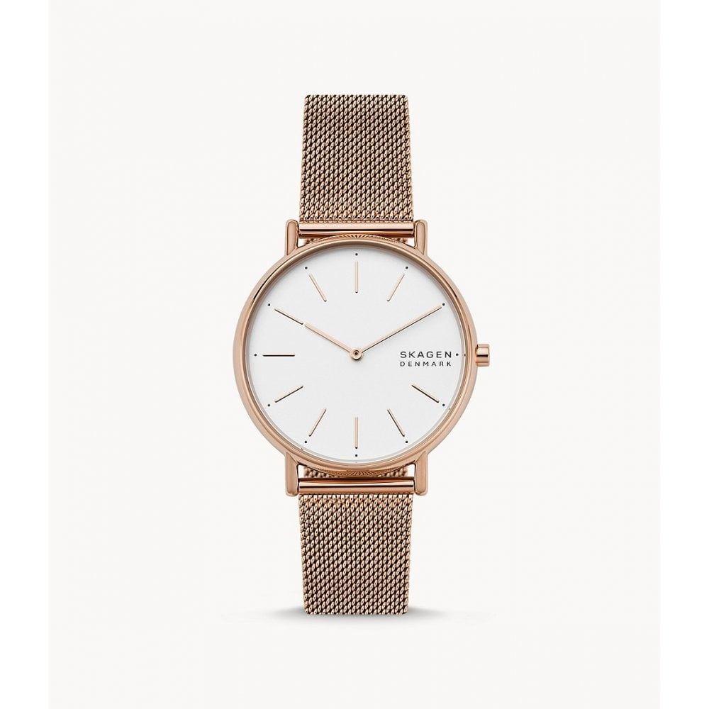 Signature Rose-Tone Steel Mesh Watch